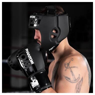 Боксерський шолом Phantom APEX Open Face Head Protection Black (капа у подарунок) фото №7