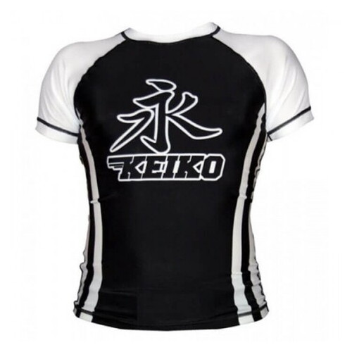 Рашгард із коротким рукавом Keiko Raca Speed L Чорний із білим фото №1