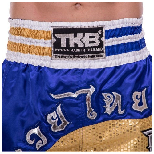 Шорти для тайського боксу та кікбоксингу Top King Boxing TKTBS-207 L Синьо-золотий (37551088) фото №5