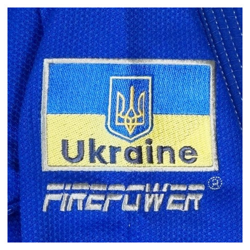 Кімоно дитяче для Бразильського Джіу-Джитсу FirePower Ukraine Синє (M1) фото №7