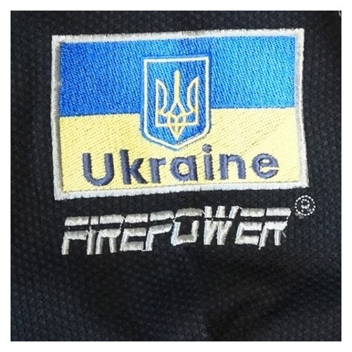Кімоно дитяче для Бразильського Джіу-Джитсу FirePower Ukraine Чорне (M0) фото №8