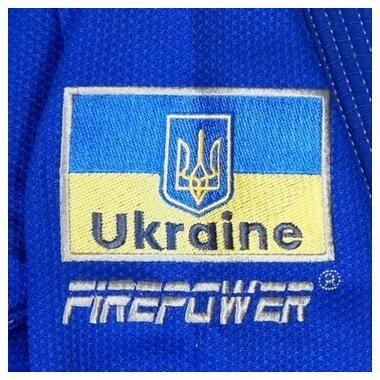 Кимоно детское для бразильского Джиу-Джитсу Firepower Ukraine Синее (M00) фото №5