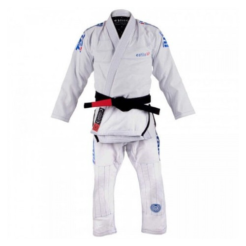 Кимоно для Бразильского Джиу-Джитсу Tatami Fightwear Estilo 6.0 Premier (А0) Белое с синим фото №1