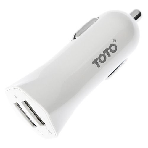 Автомобильное зарядное устройство Toto TZG-01 Car charger 2x USB 2.4 A White фото №1