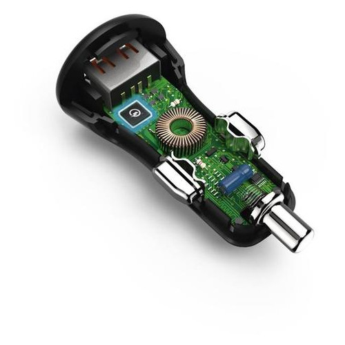Автомобильное зарядное устройство Hama 1USBx3A QC3.0 Black + кабель USB Type-C (00178394) фото №3