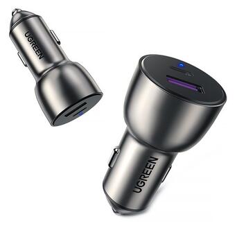 Автозарядка UGREEN QC 3.0+QC 3.0 Dual USB-A 36W Fast Car Charger Косм. Сіра (CD213) (60980) фото №3