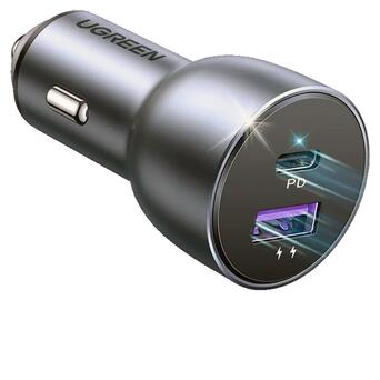 Автозарядка UGREEN QC 3.0+QC 3.0 Dual USB-A 36W Fast Car Charger Косм. Сіра (CD213) (60980) фото №2