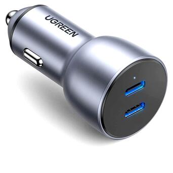 Автозарядка UGREEN QC 3.0+QC 3.0 Dual USB-A 40W Fast Car Charger Косм. Сіра (CD213) (70594) фото №3