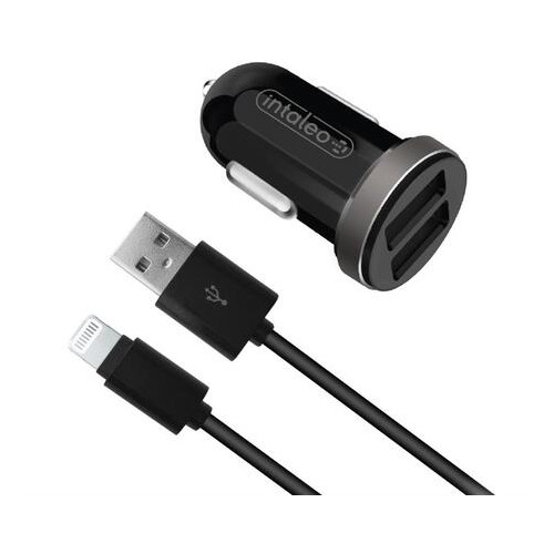 Автомобильное зарядное устройство Intaleo CCG212 Black (1283126477409) + кабель Lightning фото №1