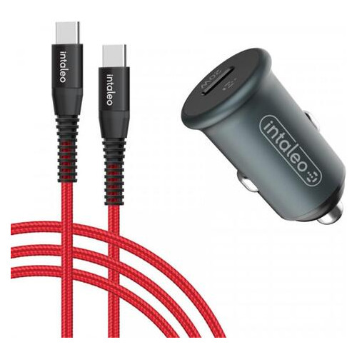 Автомобільний зарядний пристрій Intaleo CCGQPD120T Grey (1283126509957) кабель USB Type C фото №1
