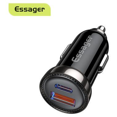 Автомобільний зарядний пристрій Essager ECC2Q-WL0A black фото №2