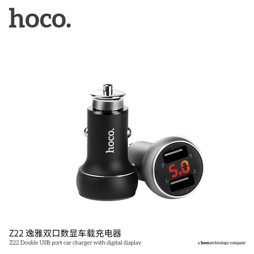 Адаптер автомобильный Hoco Z22 2USB Black фото №1