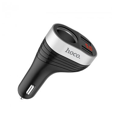Автомобільний зарядний пристрій HOCO Z29 Regal digital display cigarette lighter car charger Black фото №2