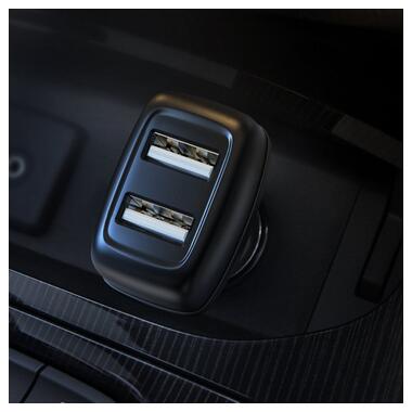 Автомобільний зарядний пристрій HOCO Z36 Leader dual port car charger set(Type-C) Black фото №8
