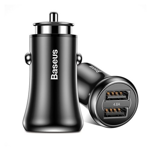 Автомобільний зарядний пристрій Baseus Gentleman 4.8A 2-USB чорний фото №1