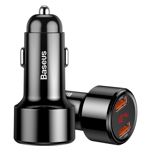 Автомобільний зарядний пристрій Baseus Magic Series Dual-USB QC 3.0 45W Black (CCMLC20A-01) фото №3