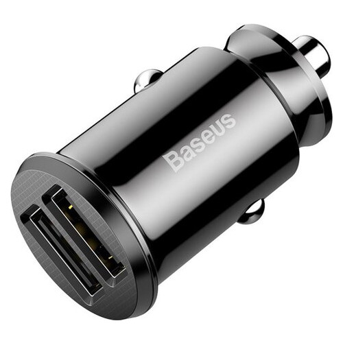 Автомобільний зарядний пристрій Baseus Grain 2USB/3.1A Black фото №1