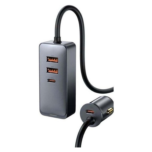 АЗУ Baseus Share Together PPS multi-port Fast Charging Car Charger with cord 120W 2U 2CGrey CCBT-A0G фото №1