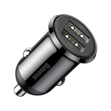 Автомобільний зарядний пристрій Baseus Grain Pro Car Charger (Dual USB 4.8A ) Black фото №1