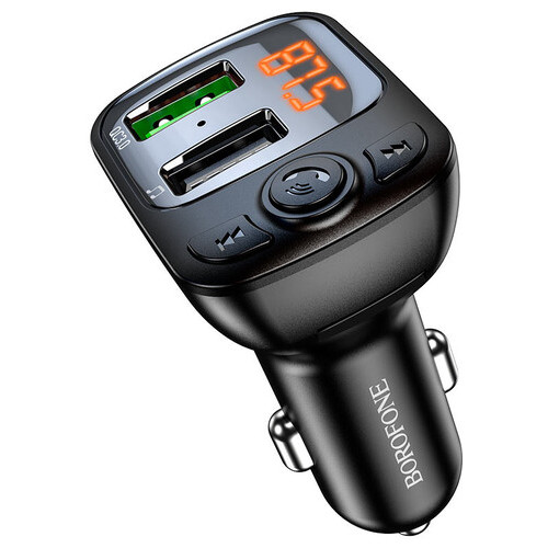 АЗУ FM модулятор Borofone BC41 Eminency QC3.0 Черный фото №1