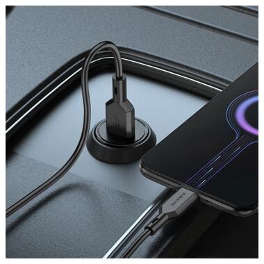 Автомобільний зарядний пристрій BOROFONE BZ18 single port QC3.0 car charger set(Micro) Black фото №3