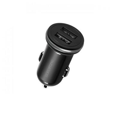 Автомобільний зарядний пристрій BOROFONE BZ5 CarPal, in-car charger with dual USB ports, 2.1A Black фото №1