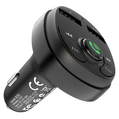 Автомобільний зарядний пристрій Borofone BC26 2 USB з FM-модулятором чорний фото №2