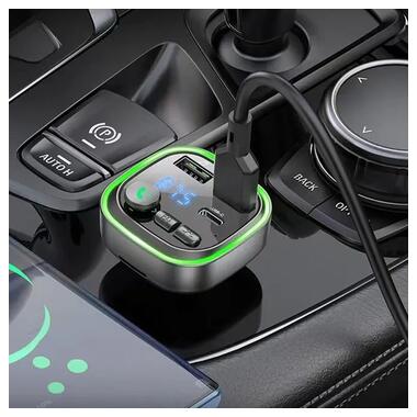 АЗУ FM модулятор Borofone BC48 Black фото №4