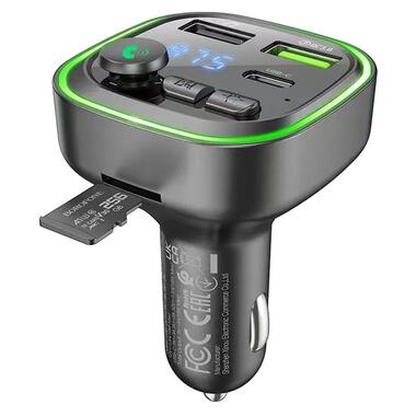 АЗУ FM модулятор Borofone BC48 Black фото №2