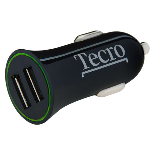 Автомобільний зарядний пристрій Tecro 2USBх2.1A Black (TCR-0221AB) фото №1