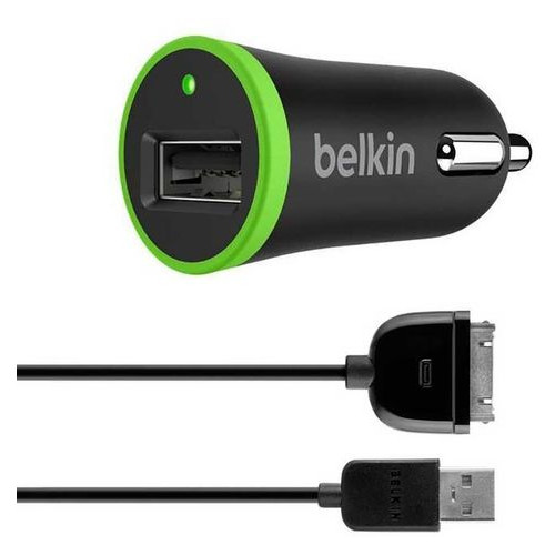 Автомобильное зарядное устройство Belkin Car charger 1USB 2.1A + iPhone4 cable Black фото №1