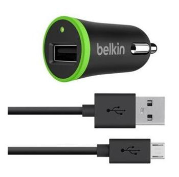Автомобильное зарядное устройство Belkin USB MicroCharger (12V + microUSB cable, USB 1Amp), Черный (F8M711bt04-BLK) фото №1