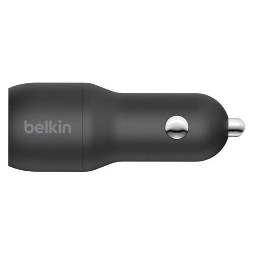 Автомобільне ЗУ Belkin Car Charger 24W Dual USB-A - USB-C 1m black (CCE001BT1MBK) фото №3