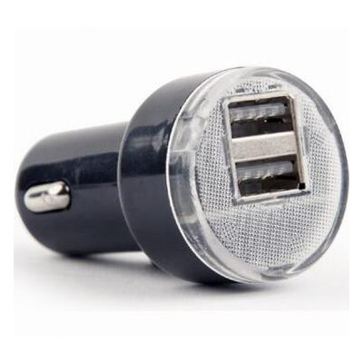 Зарядний пристрій EnerGenie USB 2.1A black (EG-U2C2A-CAR-02) фото №1