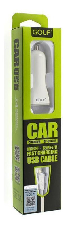 Автомобильное зарядное устройство Golf GF-C1 + Lightning cable 1USB 1A White фото №2