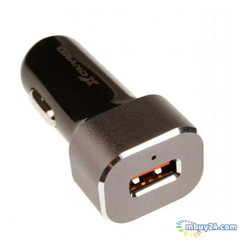Автомобильное зарядное устройство Grand-X QC (1xUSB 3А) Black (CH27BM) + кабель Micro USB фото №2