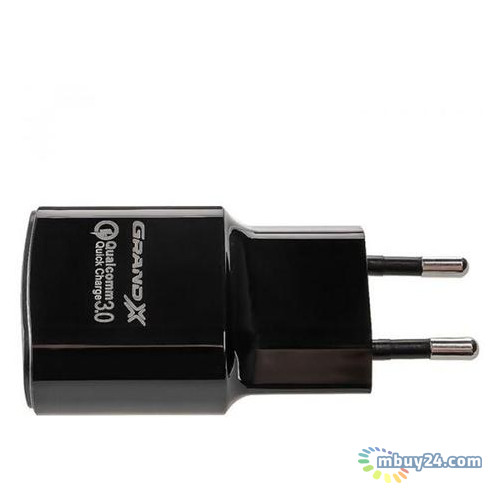 Зарядний пристрій Grand-X QC3.0 (1xUSB 3.6В-12В/1.5А-3А) Black (CH-550TC) кабель USB-TypeC фото №3