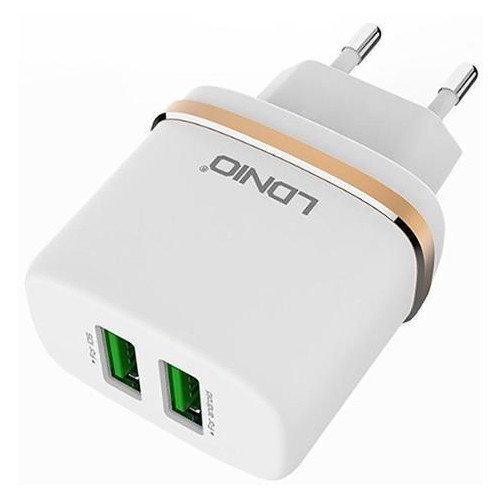 Автомобильное зарядное устройство Ldnio DL-AC52 Travel charger 2USB 2.4A with Lightning cable White фото №4