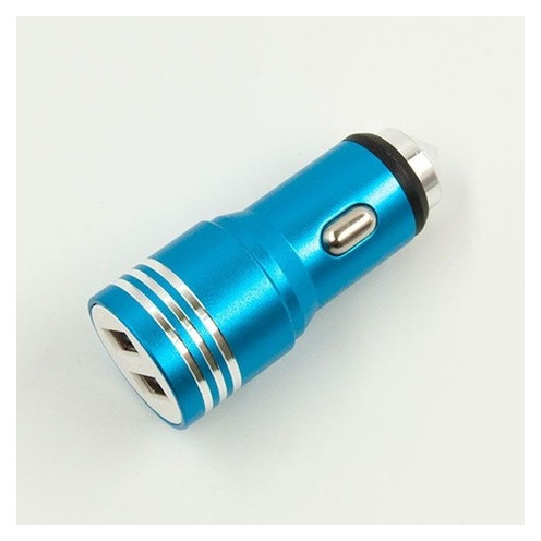 Автомобільний зарядний пристрій Dengos Blue AZP-2P-Blue фото №1