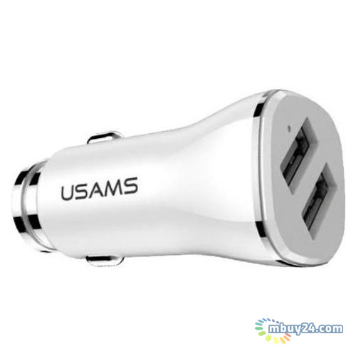 Автомобільний зарядний пристрій Usams US-CC013 2USB White (1-00347_2) фото №1