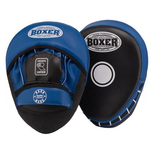 Лапи боксерські гнуті Boxer шкірвініл 0.8 мм чорно-сині (2013-01B) фото №1