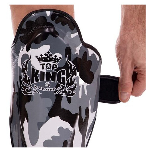 Захист гомілки та стопи для єдиноборств Top King Boxing TKSGEM-03 S Камуфляж сірий фото №3