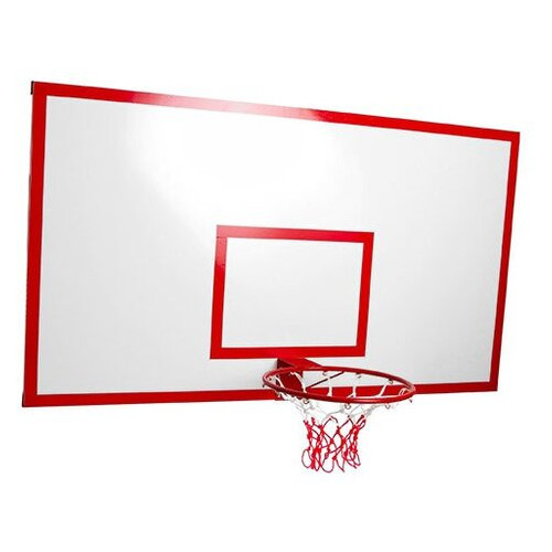 Щит баскетбольний з кільцем та сіткою посилений FDSO LA-6275 Біло-червоний (57508197) фото №1