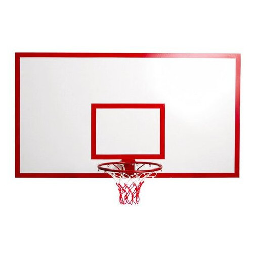 Щит баскетбольний з кільцем та сіткою посилений FDSO LA-6275 Біло-червоний (57508197) фото №2