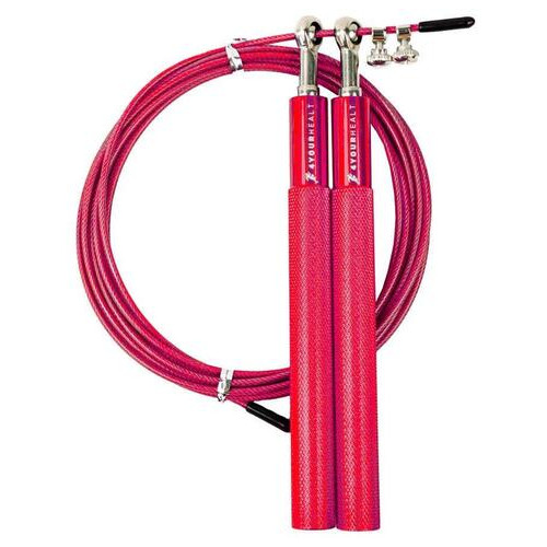 Скакалка швидкісна 4yourhealth Jump Rope Premium 3м металева на підшипниках 0194 Red фото №2