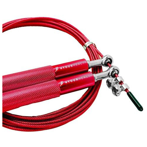 Скакалка швидкісна 4yourhealth Jump Rope Premium 3м металева на підшипниках 0194 Red фото №3