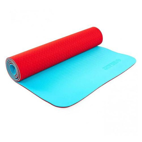 Коврик для фитнеса и йоги (йога мат) Zelart двухслойный 1730*610*6 мм красно-голубой (ZEL PROFI-5172-14) фото №1