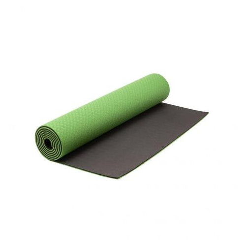 Килимок для йоги та фітнесу IVN 1830х610х6 мм TPE зелено-чорний (IV-4413GB) фото №1