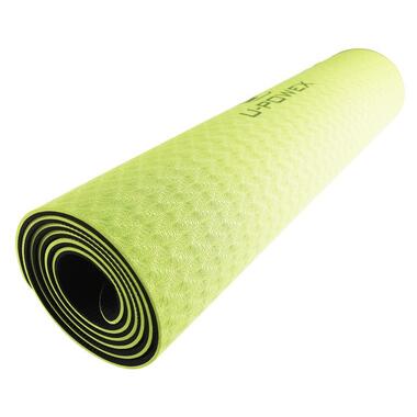 Килимок для йоги та фітнесу U-POWEX TPE Yoga mat Green/Black (183х61х0.6) фото №2