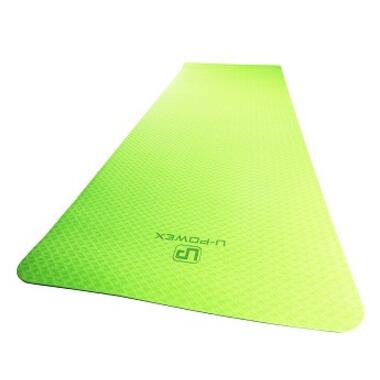 Килимок для йоги та фітнесу U-POWEX TPE Yoga mat Green/Black (183х61х0.6) фото №3